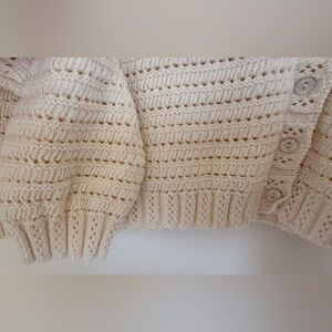 Nautica cotton pointelle cardigan M